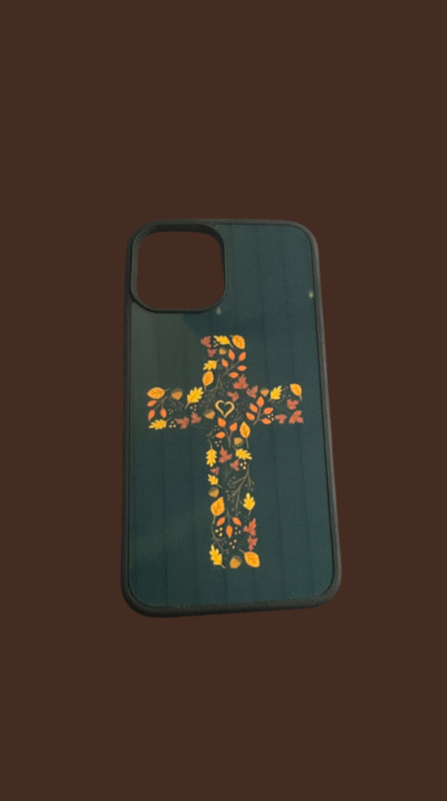 "Fall Leaves Cross" Phone Case