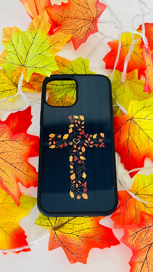 "Fall Leaves Cross" Phone Case