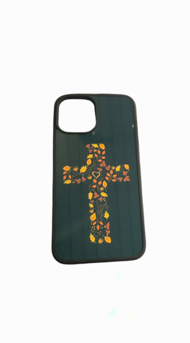 "Fall Leaves Cross" Phone Case