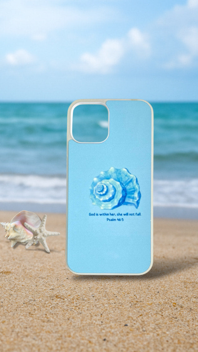 "God is Within Her" Blue Shell Phone Case